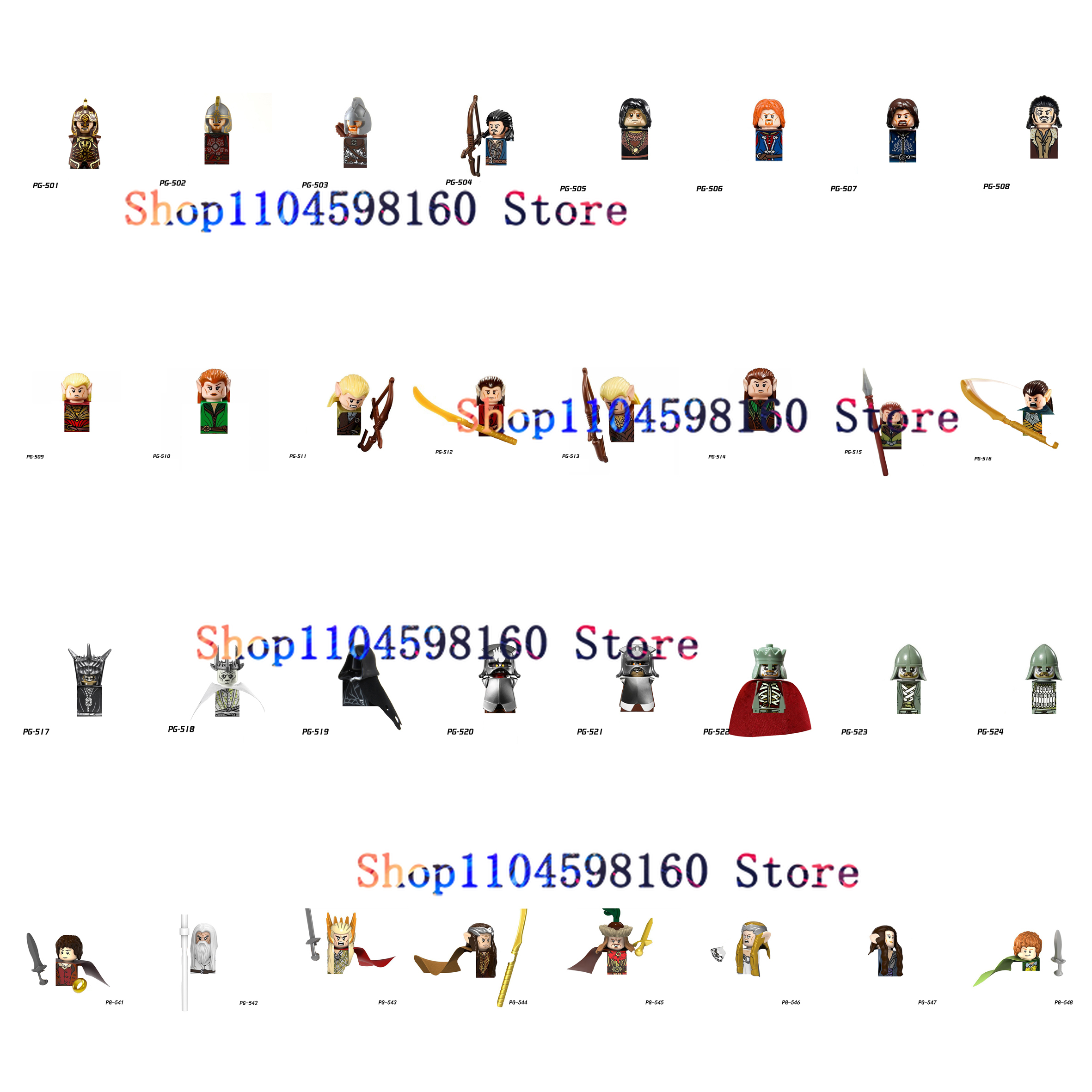 PG Blöcke PG8027 PG8031 PG8036 PG8148 Anime Cartoon Filme Lord Soldaten Ritter Ringe Uruk-hai Bausteine für Kinder Geschenke