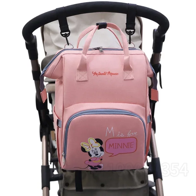 Disney nova moda saco de fraldas do bebê grande capacidade saco de maternidade carrinho de bebê à prova dwaterproof água mochila mickey mouse saco de fraldas do bebê
