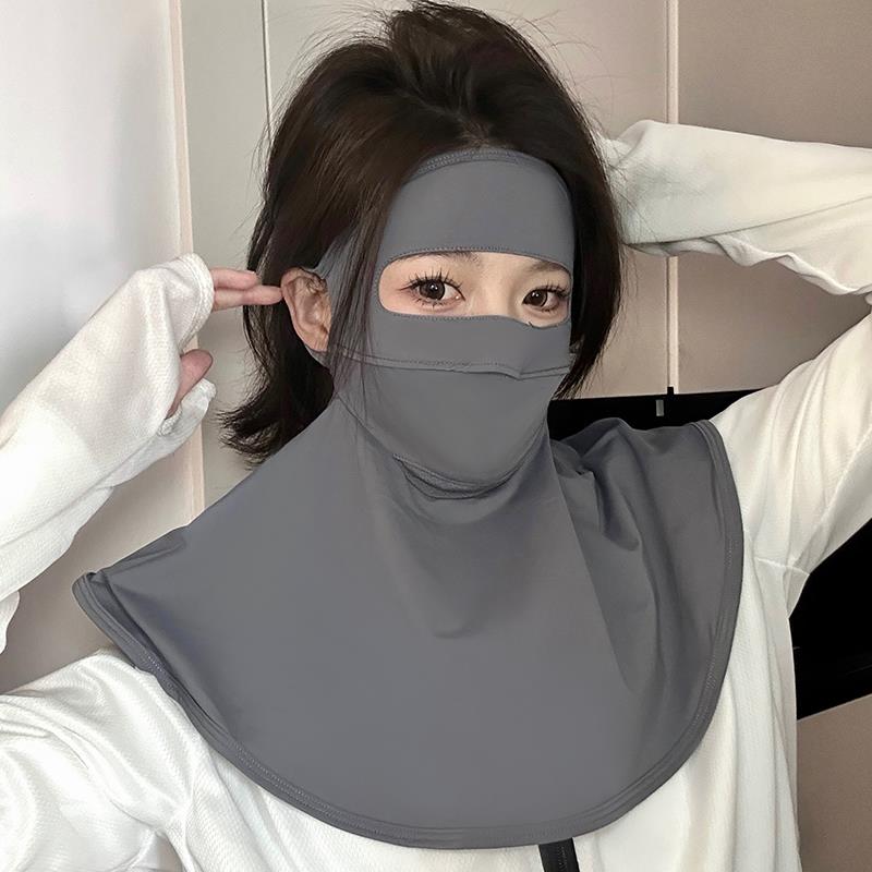 夏の女性の日焼け止めフェイスマスク高美的ネックガードアイスシルクシェード UV 保護フルフェイスカバースイムキャップ