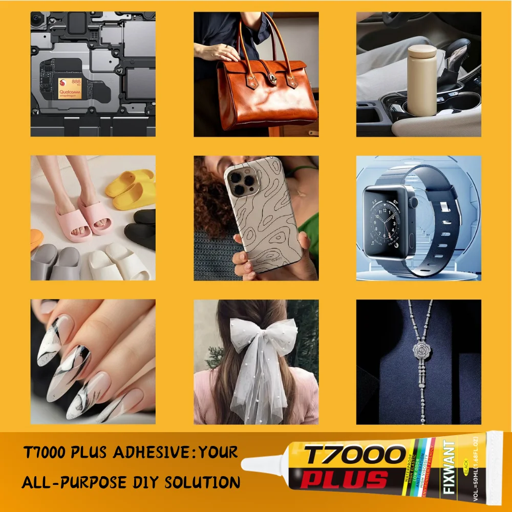 FIXWANT Black Glue T7000 PLUS Cellphone Tablet Battery Cover Computer Repair Adhesive Shoes Repair Glue With Applicator Tip