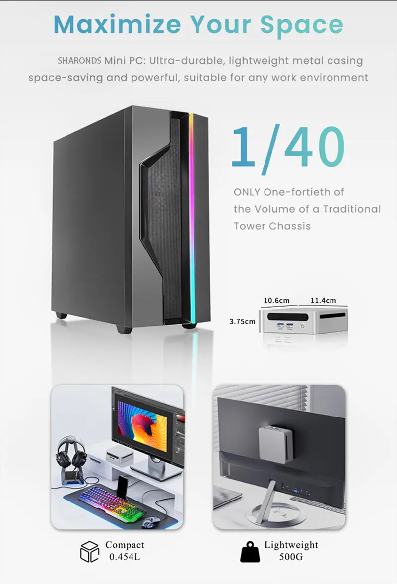 AMD Ryzen7 5800U Mini Computer 8GB/16GB/32GB DDR4 256GB/512GB/1TB PCIE M.2 SSD Small barebones Windows11 Pro WiFi6 BT5.2 Mini PC