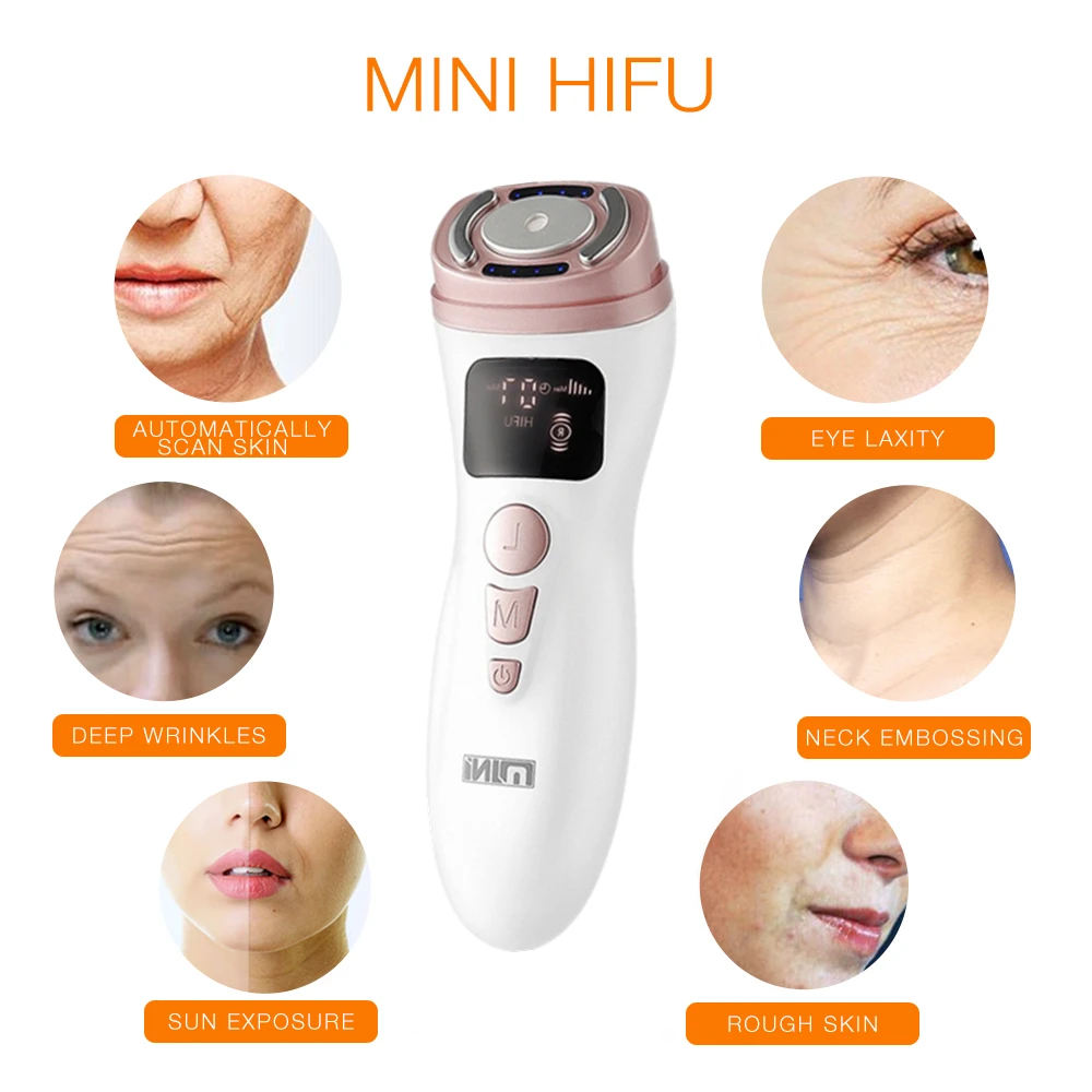 미니 HIFU 기계 초음파 RF EMS HIFU 얼굴 리프팅 피부 강화 장치 얼굴 턱 목 눈 주름 방지 마사지 가정용