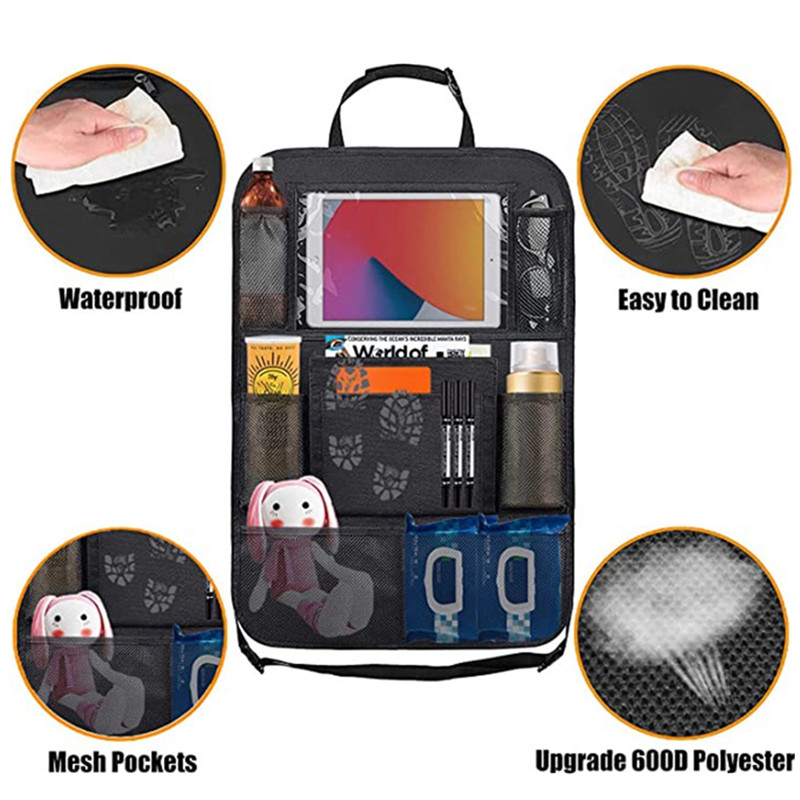 1 ピースカーシートオーガナイザー多機能オックスフォード生地車のバックマルチポケット収納袋タブレットホルダープロテクター付き子供用