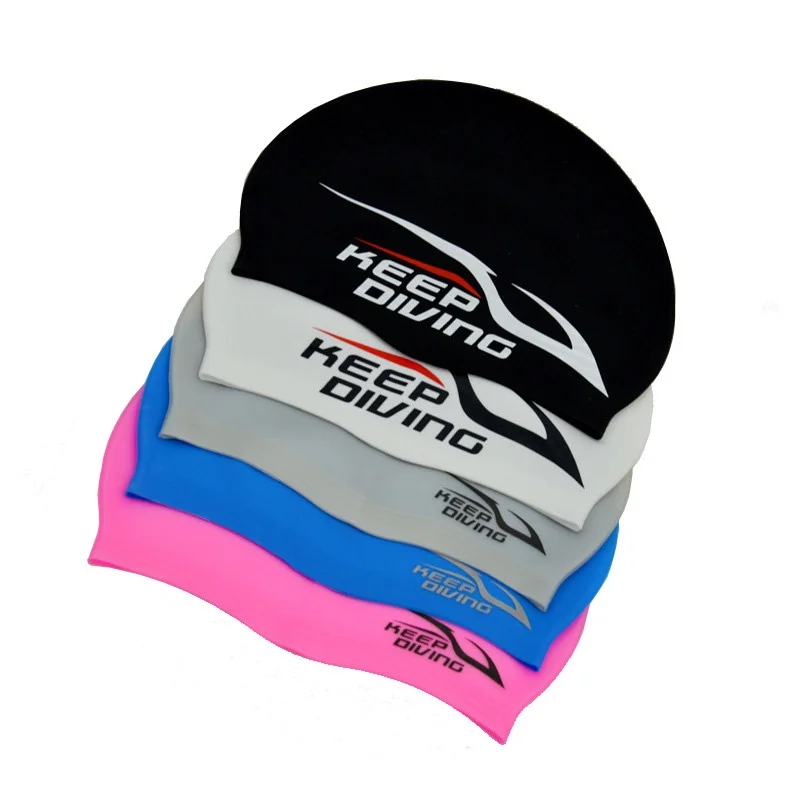 Gorro de natación de carreras de silicona, protección para los oídos, impermeable, gorro de natación de alta elasticidad