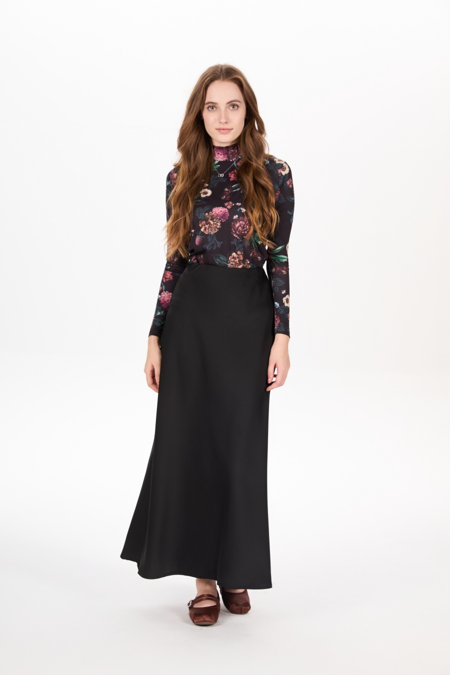 AS AW25 falda clásica de satén de alta calidad falda de cintura ajustable ropa de mujer para todas las estaciones