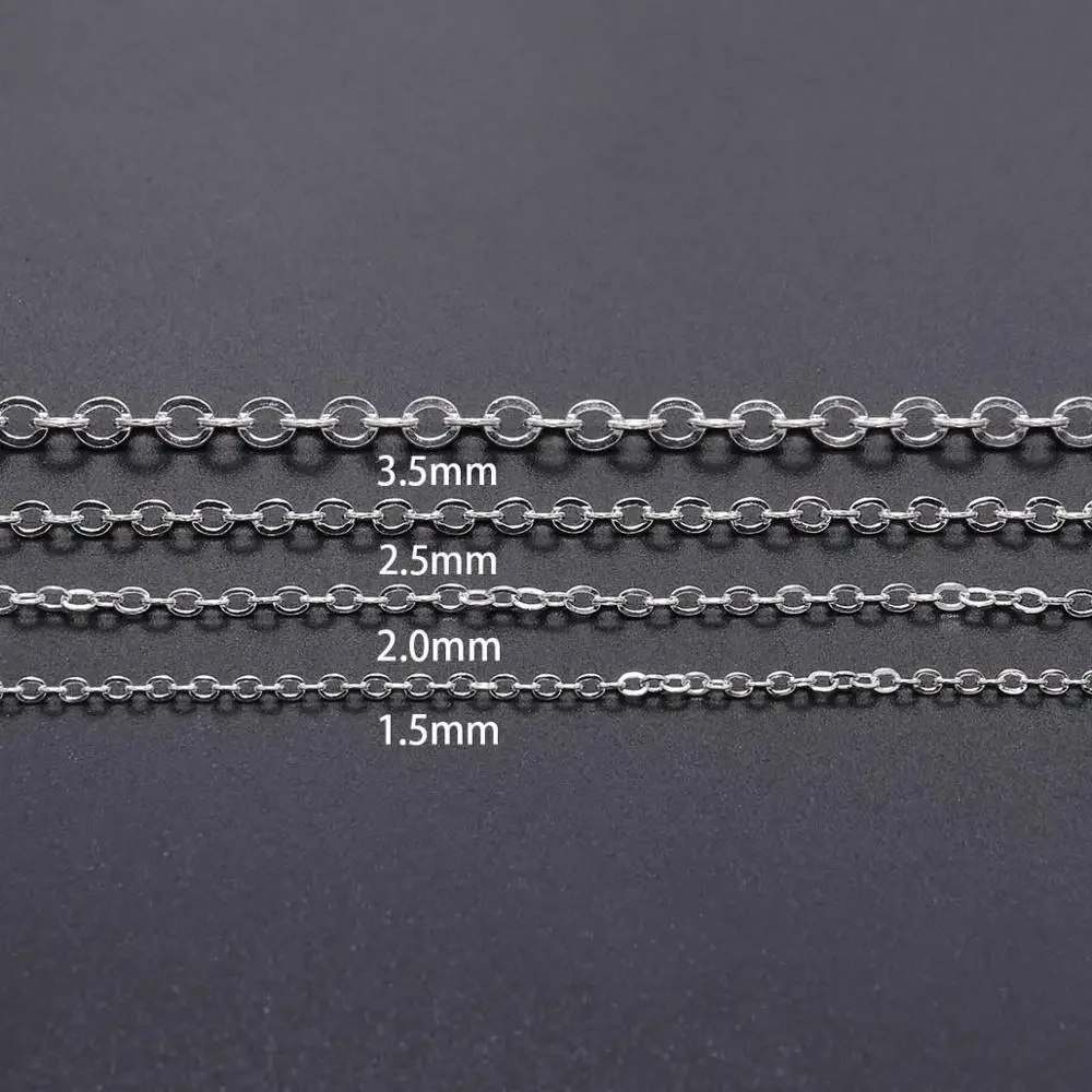 5 m / 5,47 jarda 1,5 2,0 2,5 mm Miedź Brąz Owalne ogniwo Naszyjnik Łańcuch Luzem Mosiądz Do wyrobu biżuterii Materiały do majsterkowania Materiały eksploatacyjne