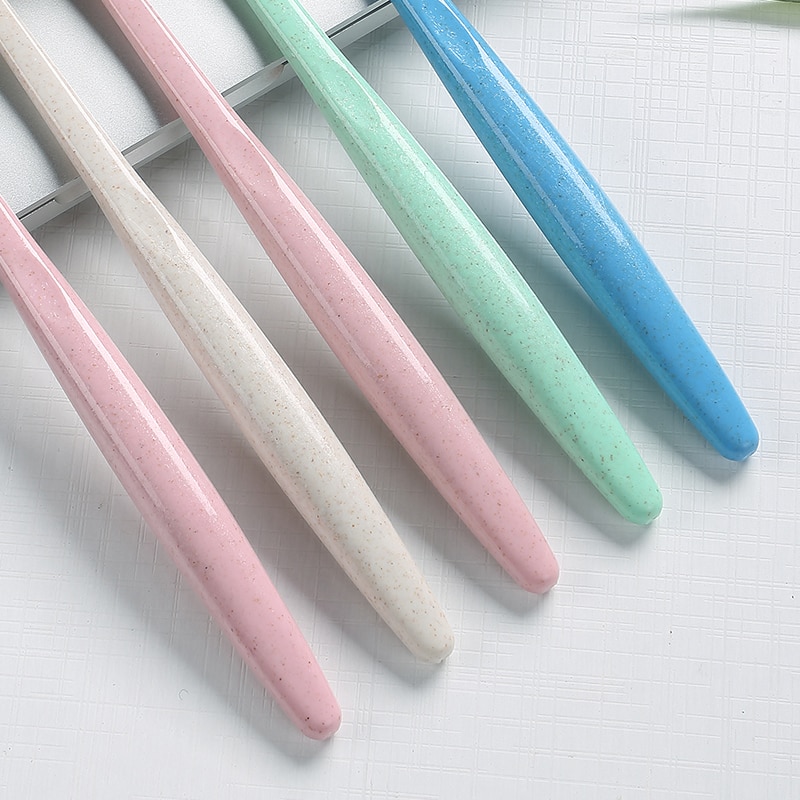 竹炭ストロー歯ブラシ,10個,大人用,男性と女性用,家庭用