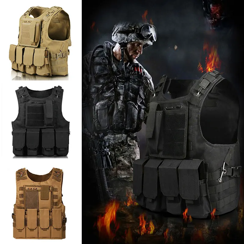 เสื้อกั๊กยุทธวิธีCSเกมAirsoft Assault Molleเสื้อกั๊กอุปกรณ์เสื้อผ้ากลางแจ้งการล่าสัตว์Camouflage Vest Combat Securityเสื้อกั๊ก