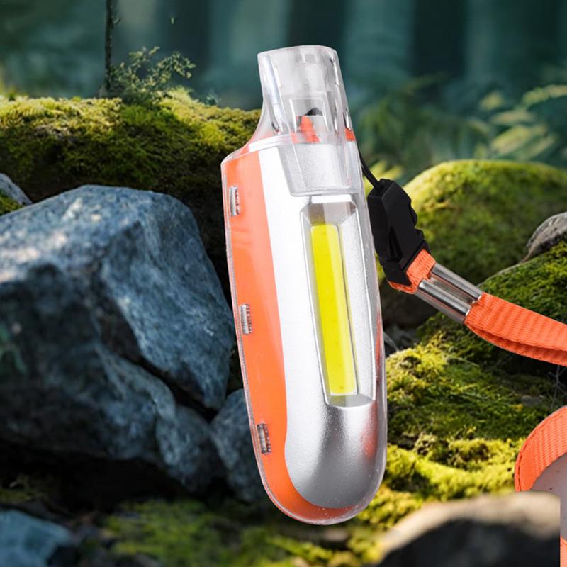 ストラップ付きLEDライト付きサバイバルホイッスル,キャンプ用キーホルダー,Cタイプ充電,3つのモード