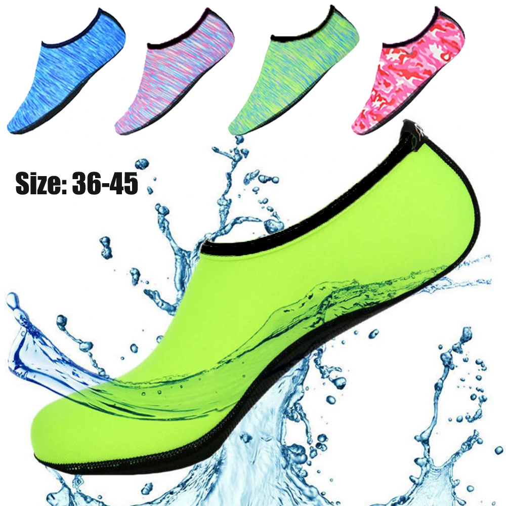 One Pair Quick Dry Water Socks Unisex Multiple Colors Comfy Non Slip Water Shoes Anti Slip Swimming Beach Shoes