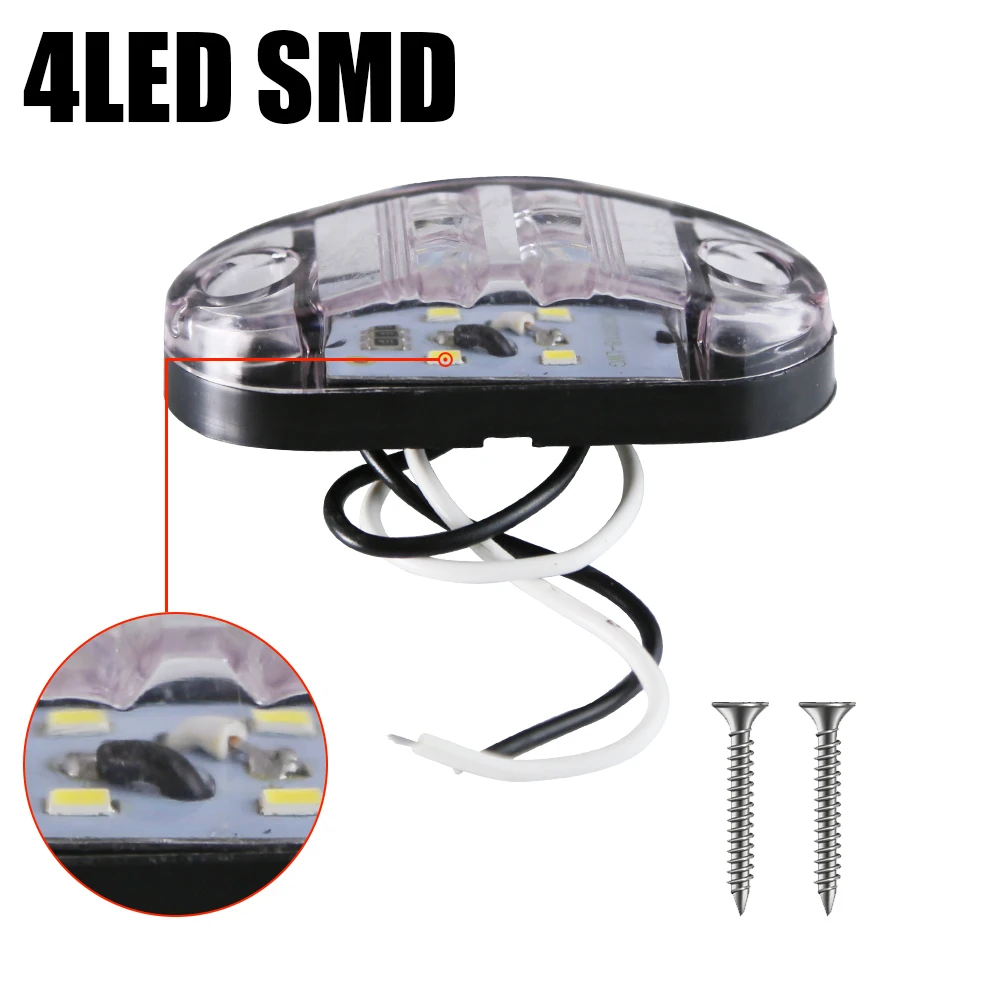 20/10PCS 4 LED 12 V-24 V Side MARKER ไฟรูปไข่ด้านหน้าด้านหลัง Clearance INDICATOR โคมไฟรถบรรทุกอุปกรณ์เสริมสําหรับรถพ่วง BUS Van caravan