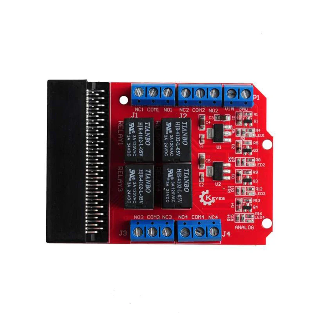 DIY Programming Educational Kids Micro:bit 4 Channel Relay Module Shield 5V High Trigger Class Teaching Microbit Expansion Board