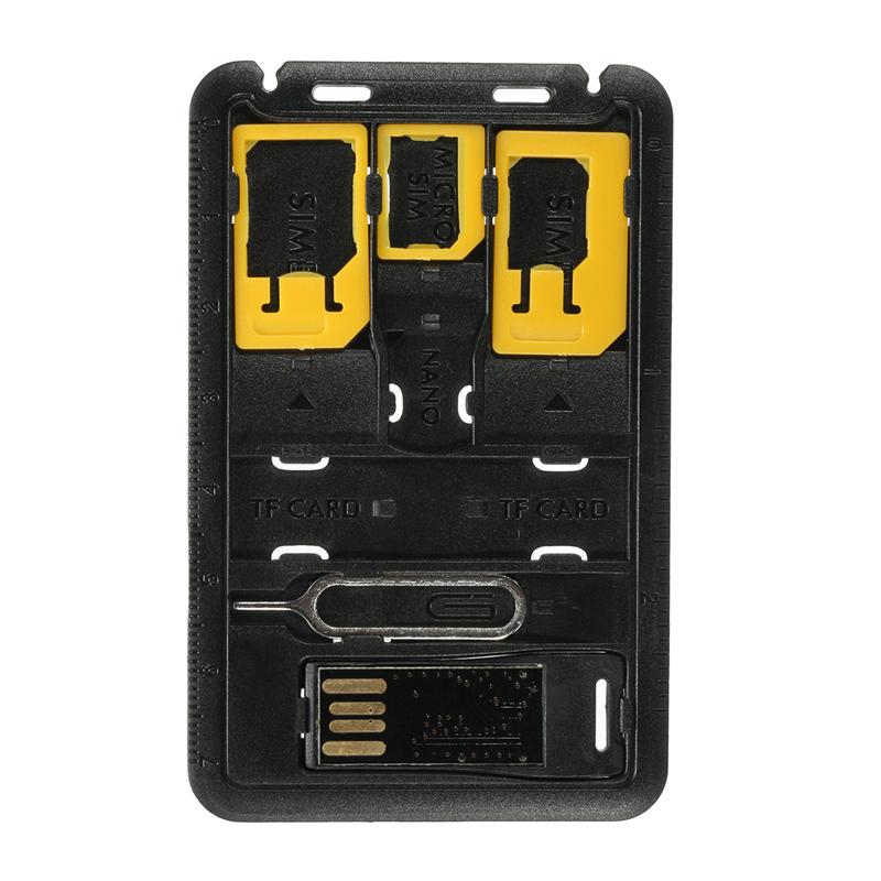 All-in-One-Slim-SIM-Adapter-Set im Kreditkartenformat mit TF-Kartenleser und Auswurfstift für SIM-Kartenfächer im Kreditkartenformat, SIM-Kartenhalter