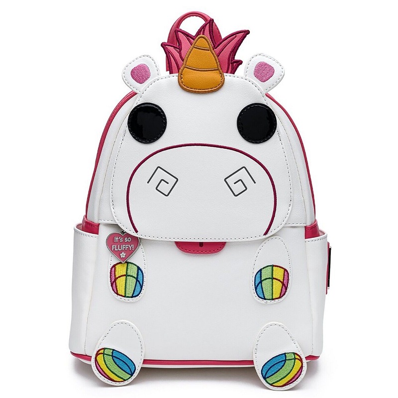 Lounge fly Miniones Flausch iger Einhorn Mini Rucksäcke Damen Doppel gurt Umhängetasche
