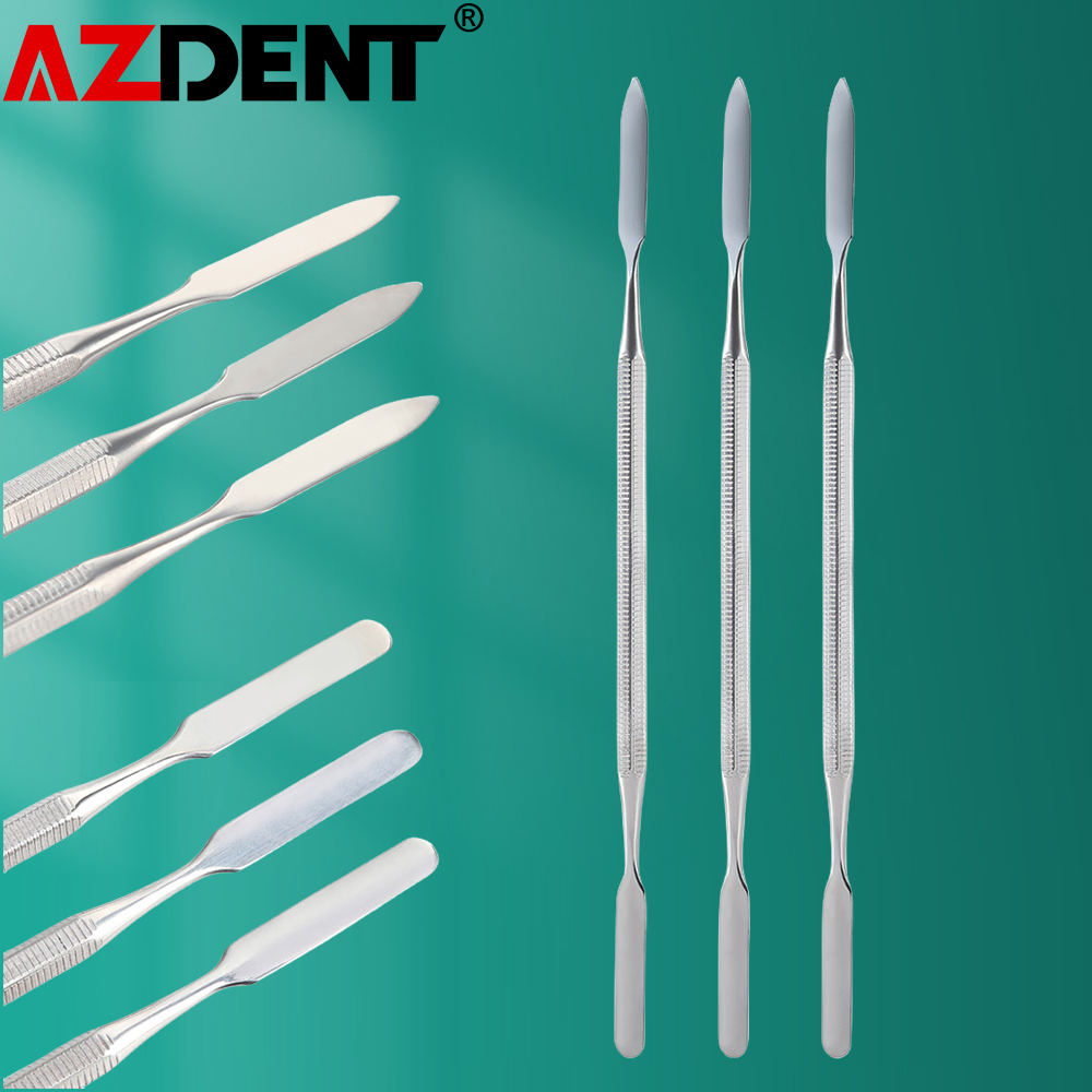 Espátula mezcladora de acero inoxidable AZDENT, herramienta Spatuler Dental, herramientas de Color, 3 uds.