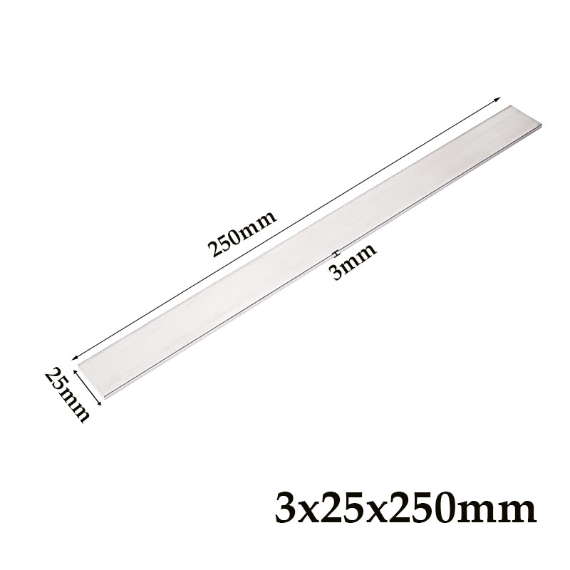 1 pz Lunghezza 250mm 6061 Lega di Alluminio Solidi Metallo Rettangolare Piatto Bar Asta Quadrata Piatto Piastra di Acciaio Striscia