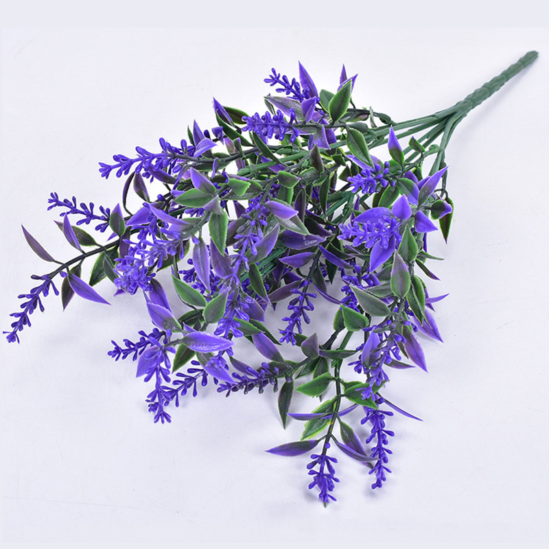 Flor Artificial de plástico de lavanda, planta falsa para boda, hogar, decoración de jardín, ramo de novia, ajuste de mesa, suministros para el hogar