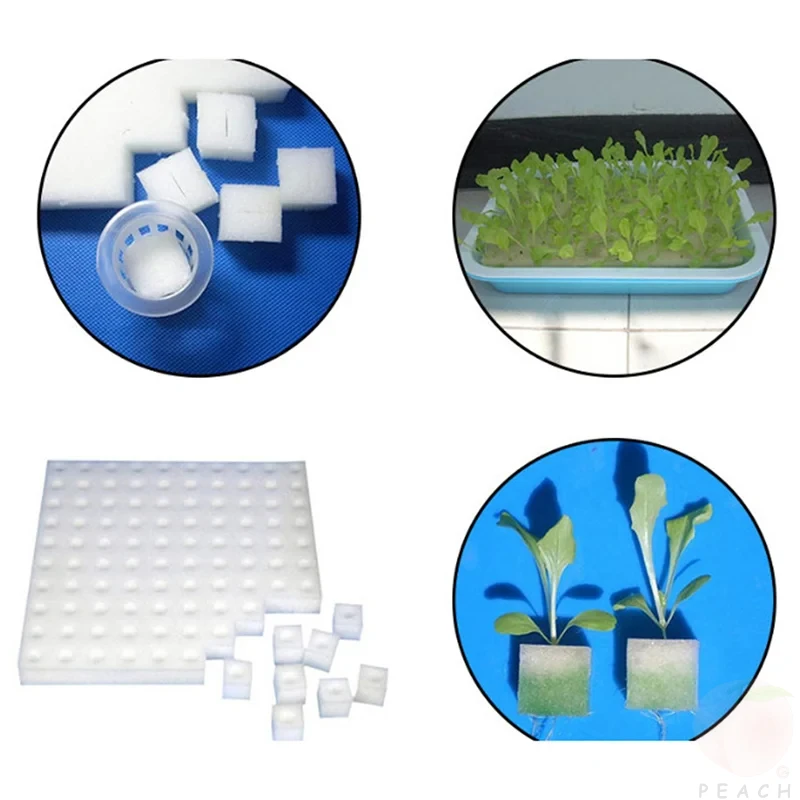 100 ชิ้น/แผ่นพืช Hydroponic ฟองน้ําสวนการเพาะปลูกต้นกล้า Soilless วัฒนธรรมเครื่องมือปลูกผัก Nursery Pots ถาด