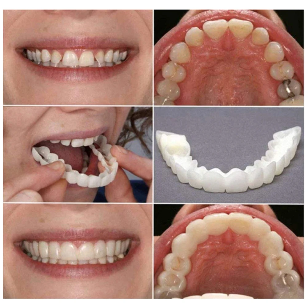 1-5Set 상부 하부 임시 맞춤 가짜 치아 화장품 틀니 스마일 베니어 틀니 브레이스 커버 상부 틀니 커버 스냅