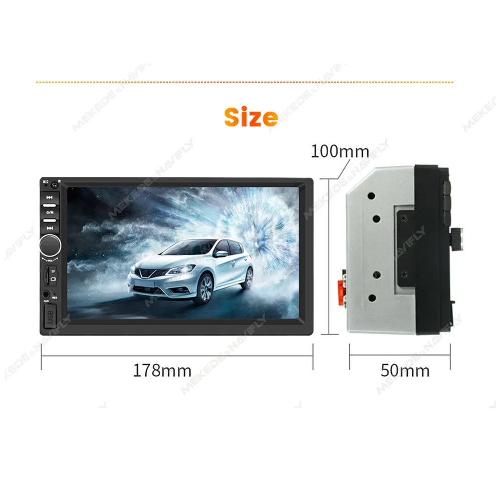 Navifly 1Din 2 Din 7 Zoll Universal Auto Multimedia All-in-One Radio Player FM Radio USB/TF/BT/SWC Unterstützung Spiegel Lin-K HD Bildschirm