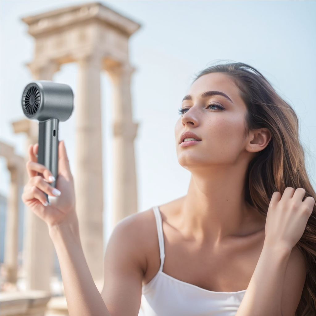 Draagbare handventilator USB oplaadbaar 120 windsnelheden Mini bladloze handventilator Persoonlijke hogesnelheidsventilatoren Elektrische wimperventilator