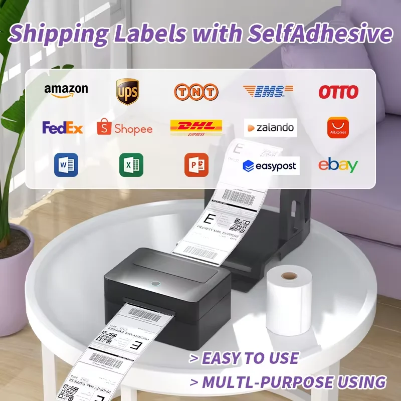 4x6 Inch Direct Thermal Labels 500 Labels Per stacked -Strong Adhesive Labels Resistant to Water & Grease For shipping label