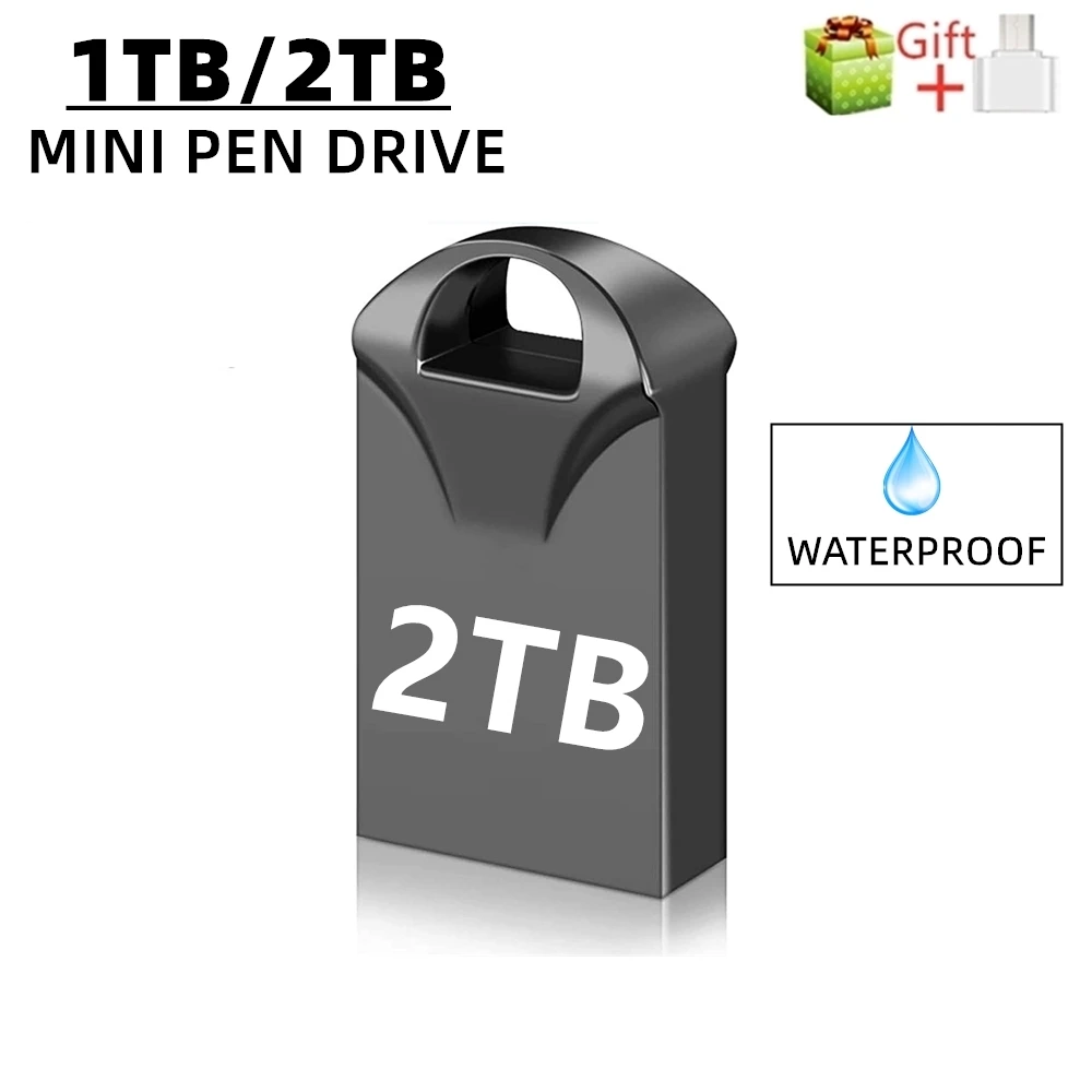Мини-USB флэш-память 2 ТБ 1 ТБ 512 ГБ 256 ГБ металлическая ручка-ключ-диск флэш-память карта для подарка Type-c Mirco cle usb