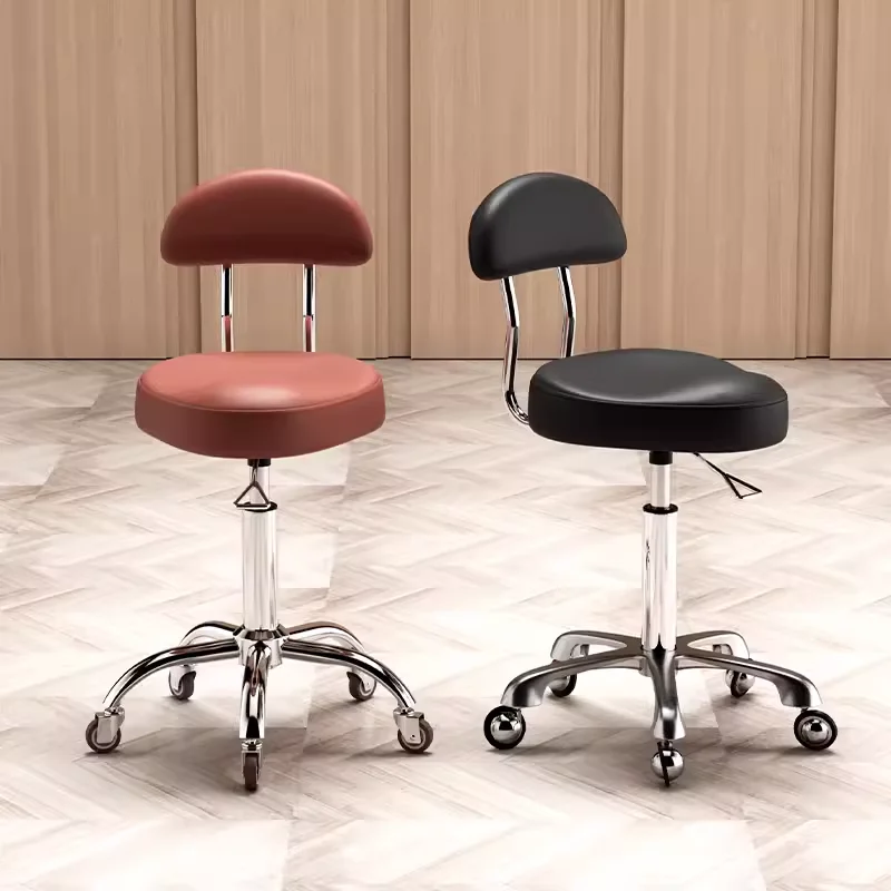 Beauty Salon Stool with Backrest Adjustable Swivel Stool for Nail Technicians Hairdressers & SPA Professionals Salon Chair