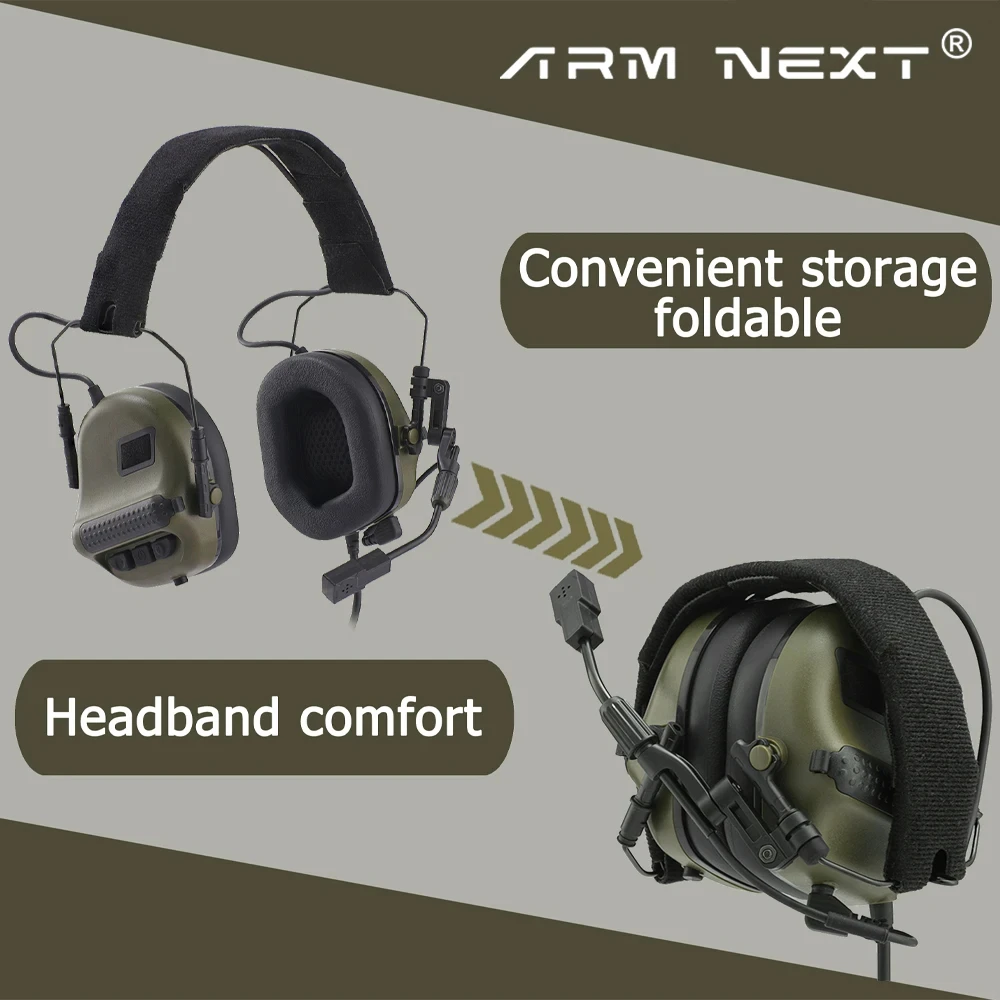 ARM NEXT F10 Hunting and Shooting Active Noise Canceling Headphones Mounted 34dB Hearing Protection Tactical Earmuffs Earphone