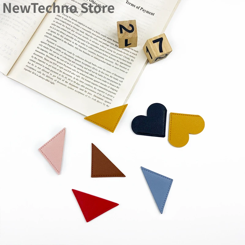책을위한 북마커 크리 에이 티브 PU 가죽 러브 하트 독서 책 마크 책 페이지 마커 편지지 용품 학생 북마크 선물