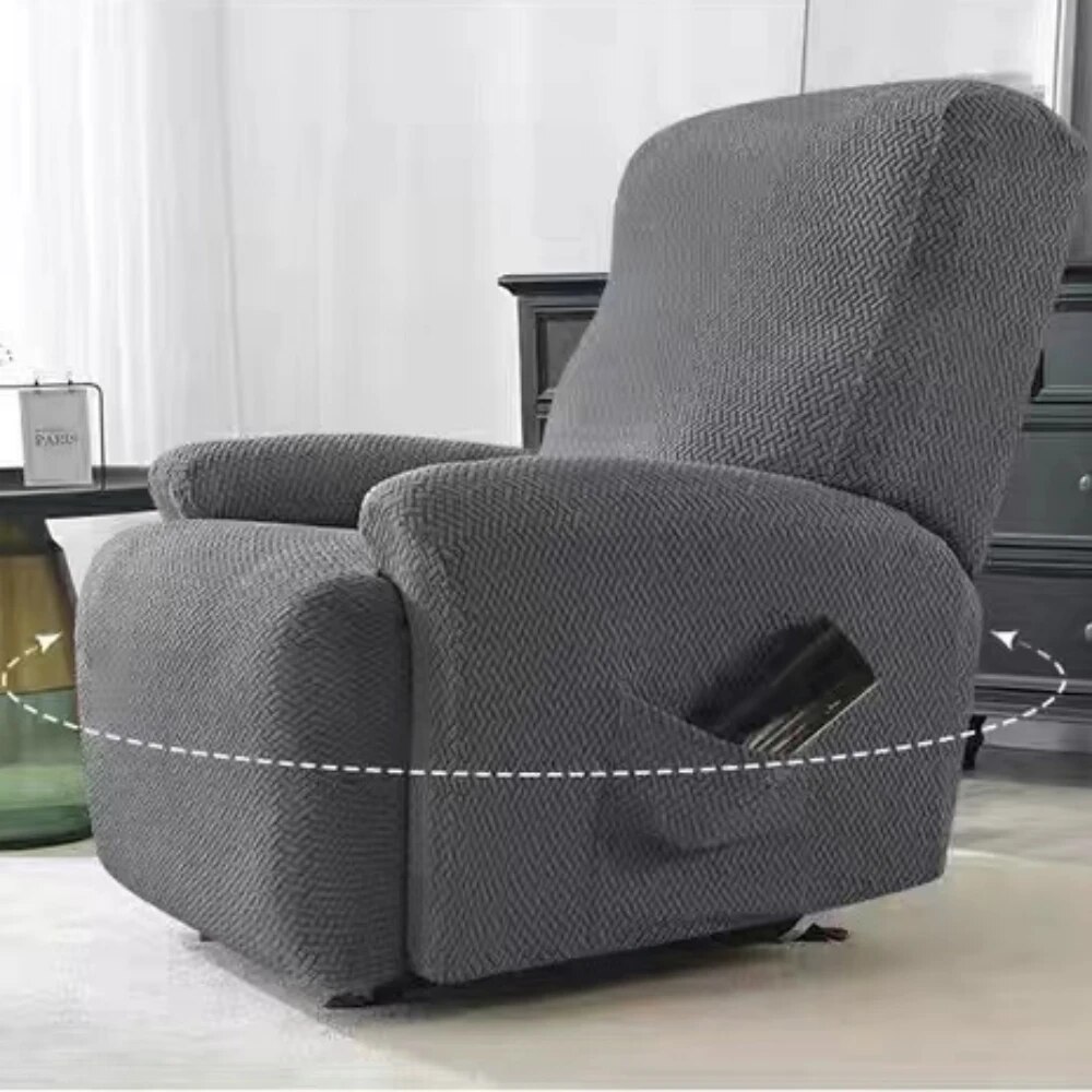 4 Stück/Set Universal-Jacquard-Stretch-Liegestuhlbezug, Liegestuhl-Schonbezug, rutschfest, weich, abnehmbar, waschbar und ohne Taschen