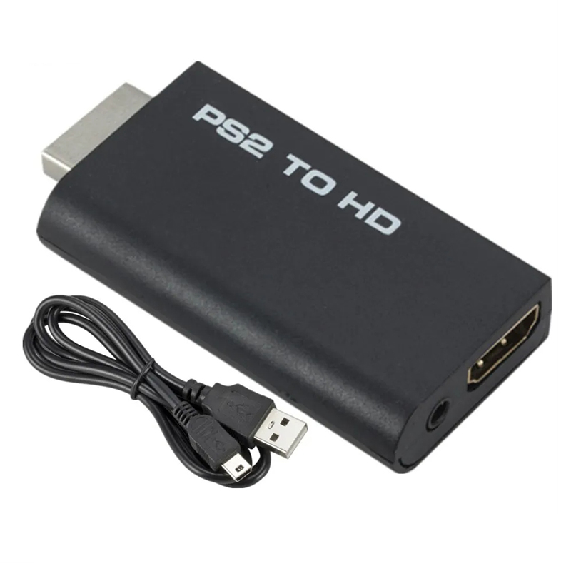 Convertidor de Audio y vídeo compatible con PS2 a HDMI, adaptador completo 1080P 480i/480p/576i con salida de Audio de 3,5mm para todos los modos de visualización de PS2