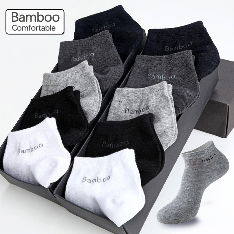 10 par/pack calcetines cortos de fibra de bambú para hombre de alta calidad nuevos calcetines tobilleros antibacterianos transpirables informales para hombre