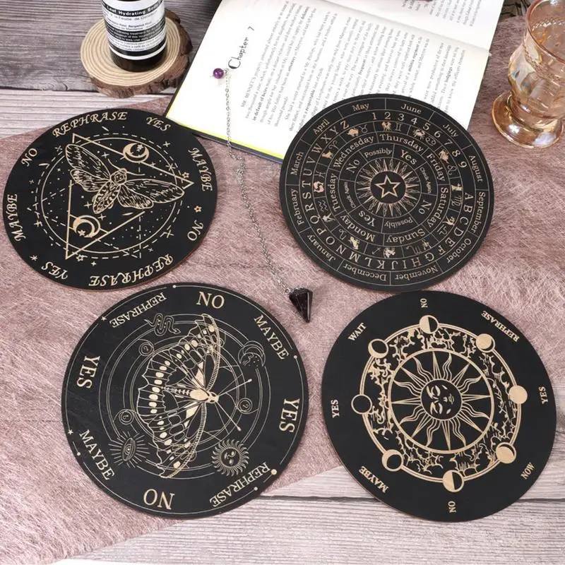 Star ลูกตุ้ม BOARD Dowsing Divination BOARD Magic สมาธิ Decision แผ่น Metaphysical ข้อความแม่มดแท่นบูชาอุปกรณ์