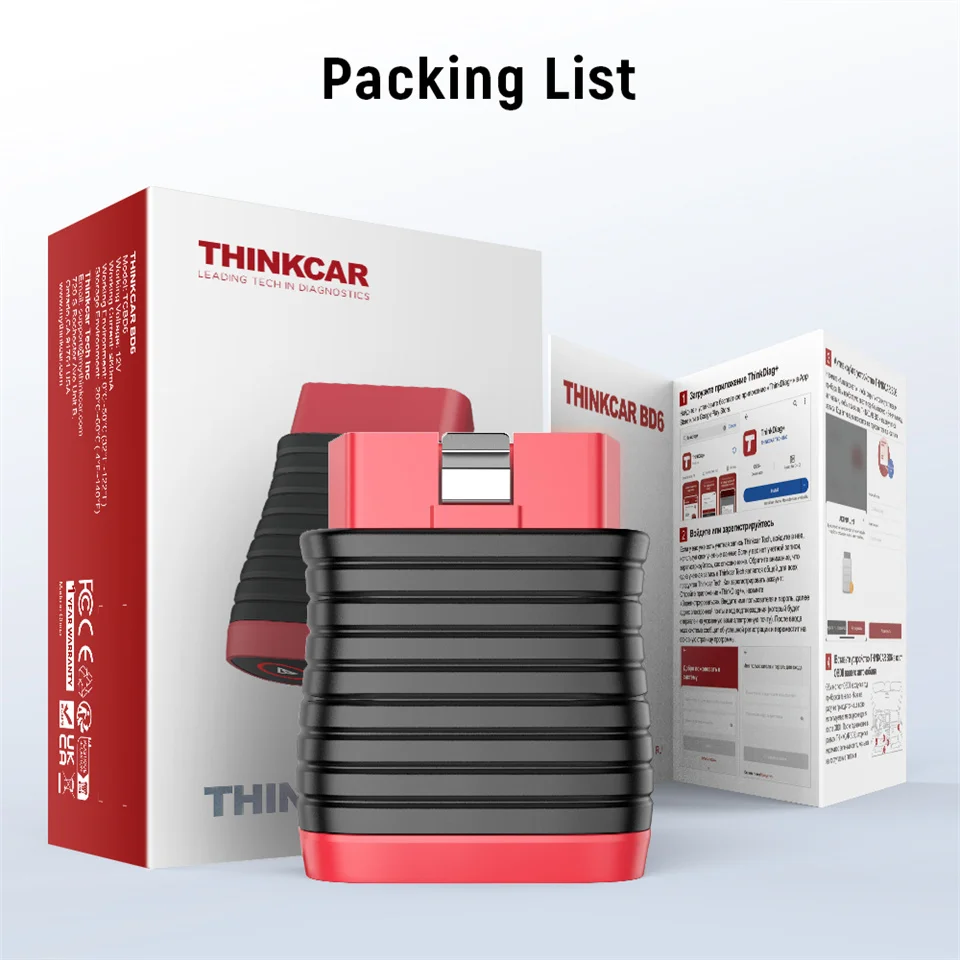 Thinkcar BD6 OBD2 escáner herramienta de diagnóstico de sistema completo 5 reinicio de vida lector de código de coche inalámbrico gratuito para Android Iphone VS BT200