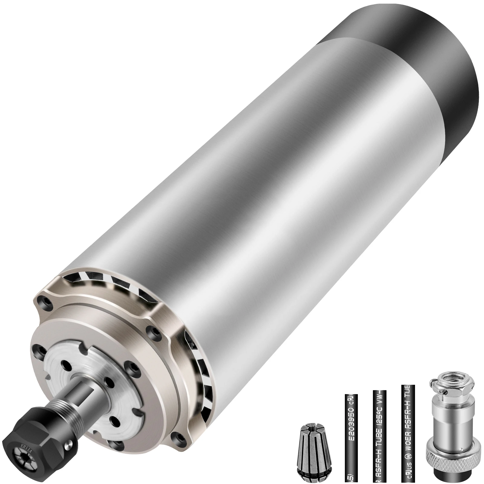SucceBuy Motor de eixo refrigerado a ar 0,8KW/1,5KW/2,2KW/3KW/4KW ER11/ER20/ER25 Coletar para uso em fresadora de gravação em roteador CNC