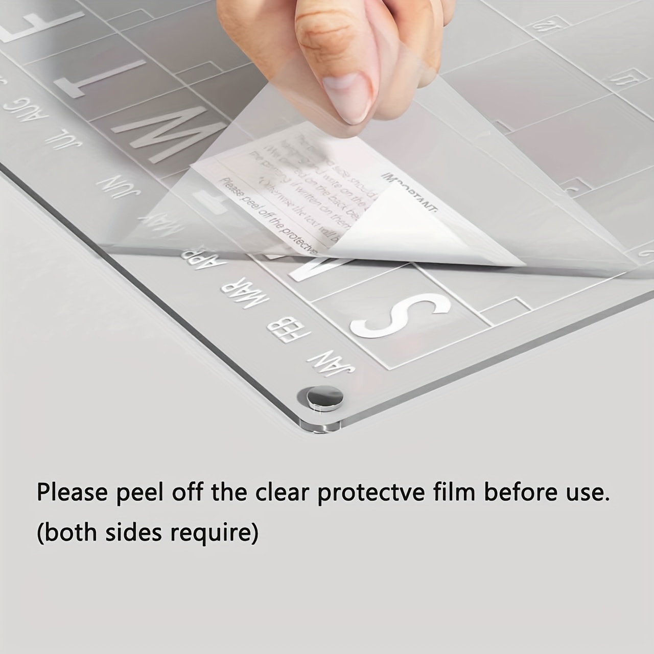 Magnetic Acrylic Dry-Erase Calendar-Clear Planner for Fridge, Ideal Kitchen Organizer for Home & Office with Marker Pen Included