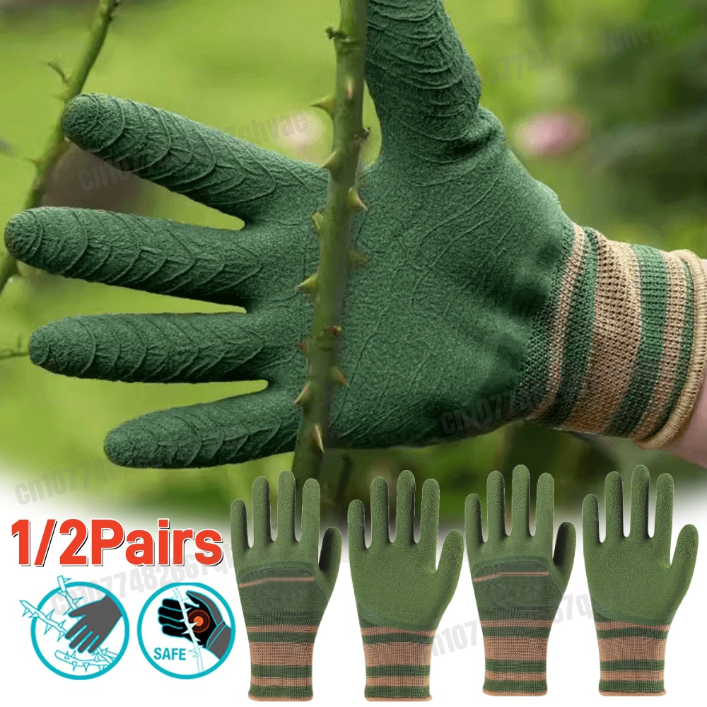 1/2 pares de guantes de jardinería a prueba de espinas, guantes de jardín para poda de rosas, guantes de protección, guantes de rosas para Cactus, rosa y mora