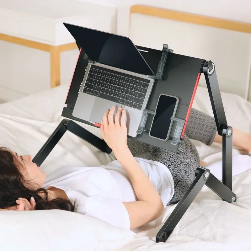 Alumínio Alloy Lazy Deitado Rack, Folding Laptop Desk, Mini mesa ajustável, Multi Ângulo, Suporte para Notebook, cama, sofá, útil, confortável