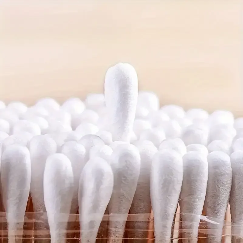 600pcs Double-Headed Swabs, Unscented, Made of Bamboo, for Gentle Ear Cleaning and Makeup