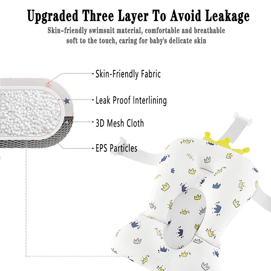 Baby Badewanne Pad Einstellbare Bad Unterstützung Sitz Matte Dusche Kissen Neugeborenen Faltbare Baby Bad Sitz Schwimmende Sicherheit Wasser Pad