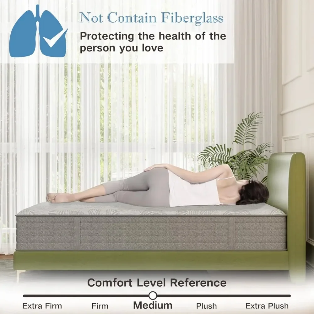 Full Size Mattress 12 Inch , Gel Memory Foam Mattress，Hybrid Full Mattress in A Box Individually Pocket Springs