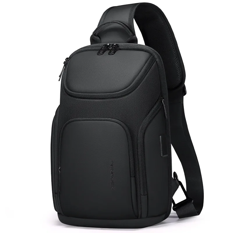Fenruien Männer Umhängetasche Für Männer Wasserdichte USB Ladung Umhängetaschen Männlichen Kurze Reise Brust Tasche Fit Für 9,7 Zoll iPad