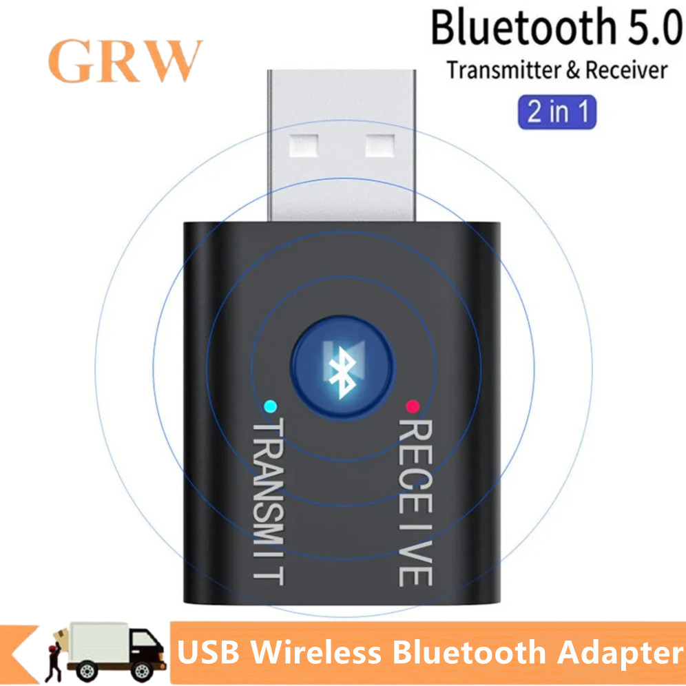 Adaptador USB Bluetooth 5,0 2 en 1 transmisor receptor Bluetooth Audio Bluetooth Dongle adaptador USB inalámbrico para ordenador portátil