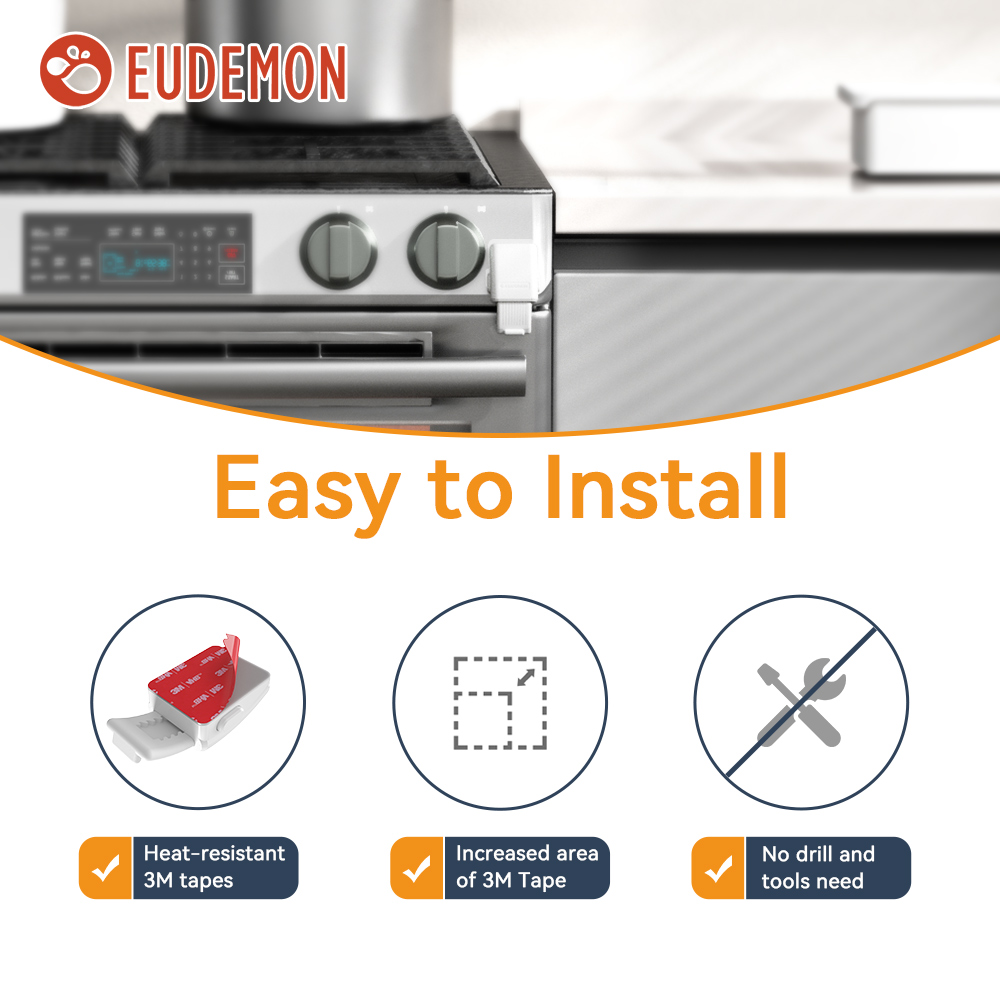 EUDEMON 1pc ベビー安全オーブンドアロック オーブンロックドアストッパー 赤ちゃんがオーブンを開け、火傷や怪我を受けるのを防ぎます