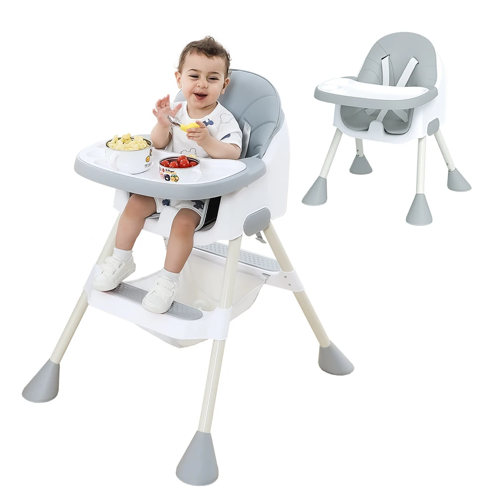 UBRAVOO Baby Hochstuhl 6 Monate Plus, 2-in-1 mit Fußstütze, abnehmbarem Doppeltablett, leicht zu reinigen Fütterung