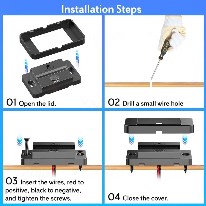Panel de salida USB de 72W, 3 puertos, 12V, montaje en pared, 36W, USB C y doble QC3.0, 18W, puerto USB, enchufe de cargador con interruptor para coche, autobús, RV y camión