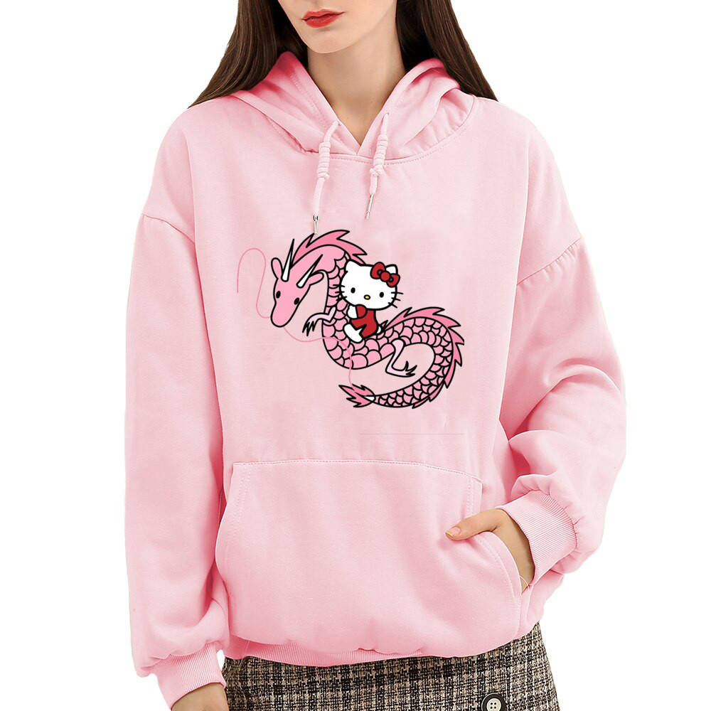 Sudadera con capucha rosa de gato de dibujos animados para mujer, sudaderas con capucha divertidas de Melanie Martinez, sudadera estampada, Tops para mujer de Primavera/otoño, ropa