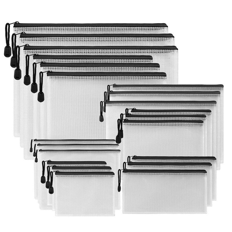 New-21Pack Dây Kéo Túi (7 Size) Cho Trường Học Vật Dụng Văn Phòng Chéo Nữ Thời Trang Tổ Chức Lưu Trữ