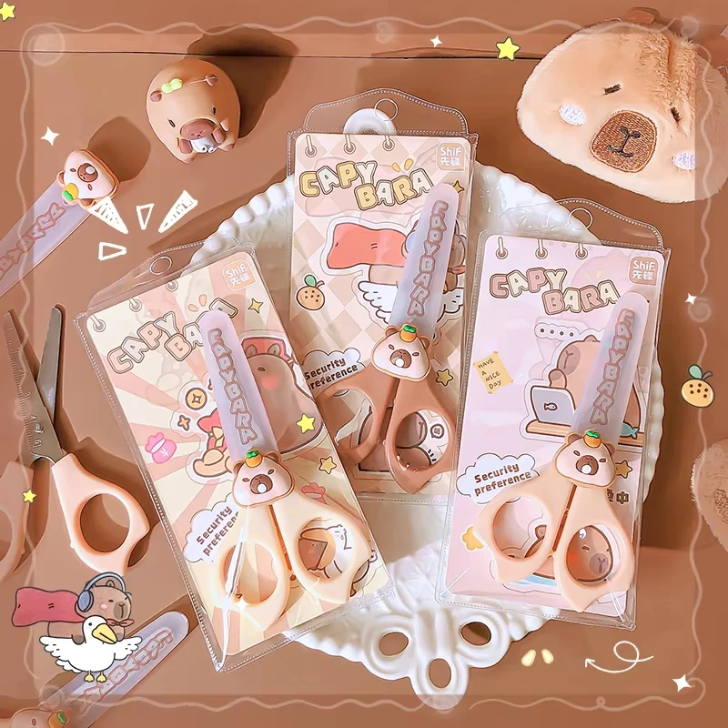 pretty school useful back to school stationery scissors cute capybara craft scissors Mini scissors for diy children's